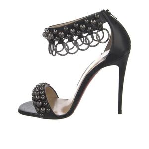 Christian Louboutin Leather Beaded Accents Sandals